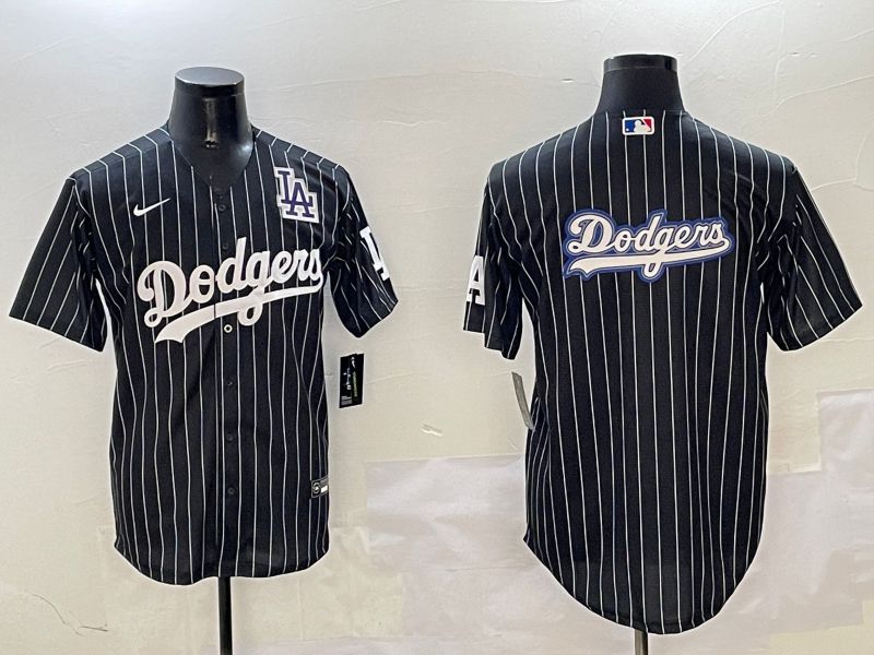 Men Los Angeles Dodgers Blank Black Stripe Jointly Name 2025 Nike MLB Jersey style 39